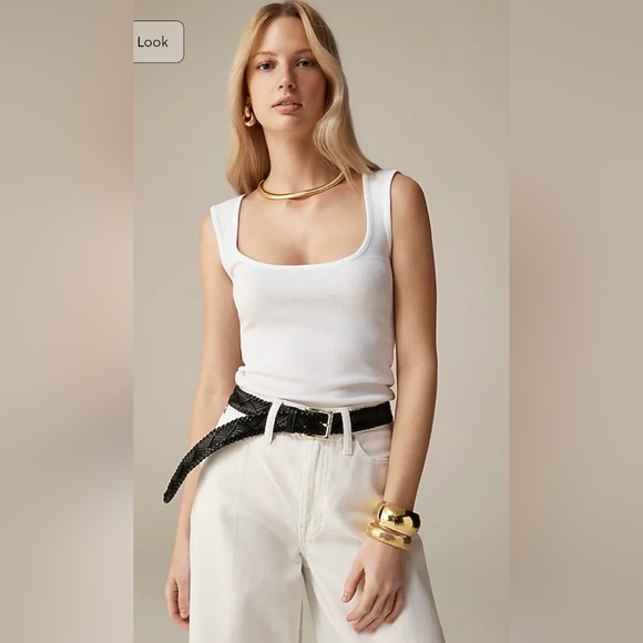 J. Crew Tops - Nwt J. Crew Cropped Fine Rib Scoopneck Tank Top size XL